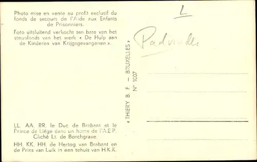 Ak Hertog van Brabant, Prins Luik, Adel Belgien