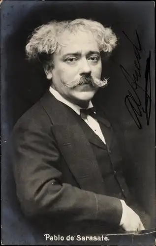 Ak Spanischer Geiger und Komponist Pablo de Sarasate, Portrait