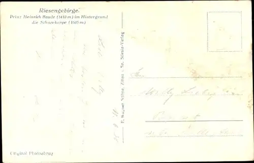 Ak Riesengebirge, Prinz Heinrichbaude, Heinrichsbaude, Schneekoppe