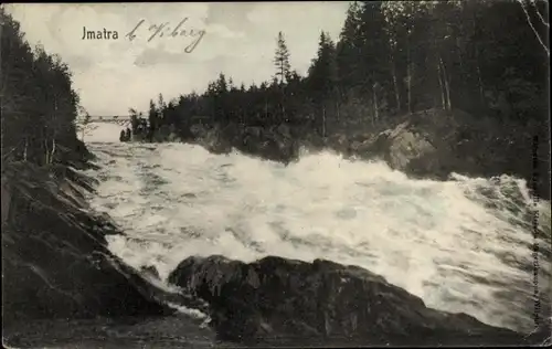 Ak Imatra Finnland, Stromschnellen eines Flusses