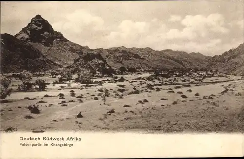 Ak Deutsch Südwestafrika Namibia, Felsenpartie im Khangebirge