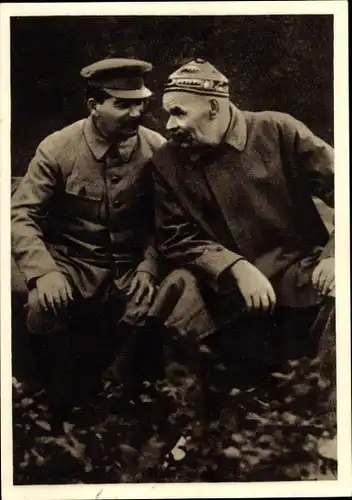 Ak Josef Stalin, Maxim Gorki, Tschechoslowakei Mai 1945