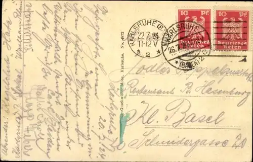 Ak Karlsruhe in Baden, Hauptbahnhof, Halle