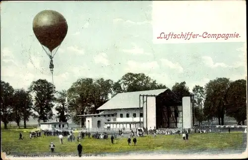 Ak Luftschiffer-Compagnie, Ballon, Halle