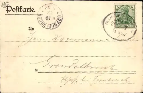 Litho Salondampfer-Fahrt Straßburg-Karlsruhe-Mannheim