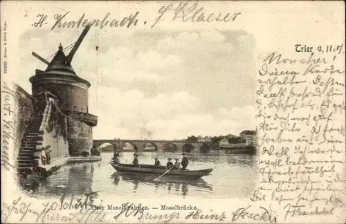 Ak Trier an der Mosel, Moselbrücke