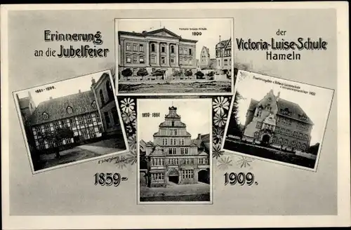 Ak Hameln an der Weser Niedersachsen, Victoria Luise Schule 1859-1909