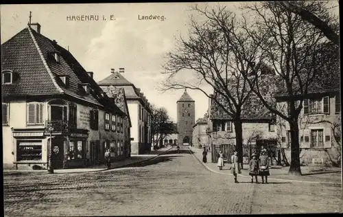 Ak Haguenau Hagenau im Elsass Bas Rhin, Landweg, Geschäfte