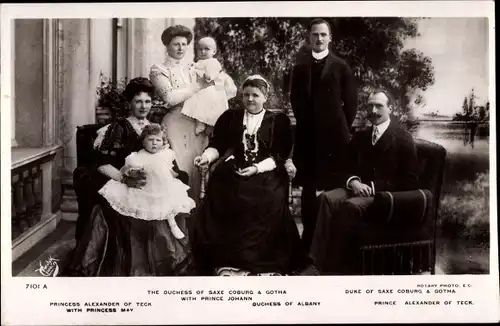 Ak Viktoria Adelheid, Carl Eduard von Sachsen Coburg Gotha, Alexander von Teck, Mary Adelaide