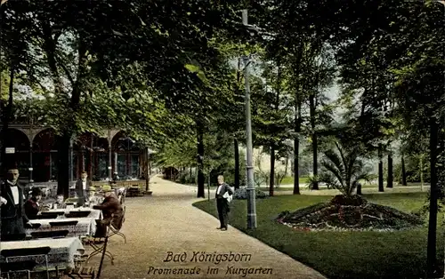 Ak Königsborn Unna im Ruhrgebiet, Promenade, Kurgarten