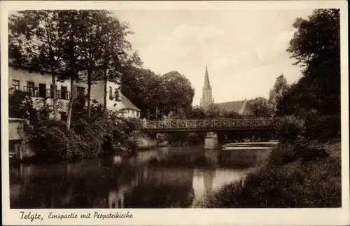 Ak Telgte in Westfalen, Emspartie, Propsteikirche