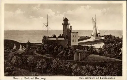 Ak Kołobrzeg Kolberg Pommern, Leuchtturm