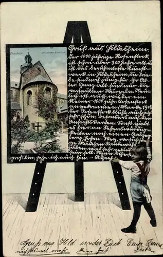 Ak Hildesheim in Niedersachsen, Kirche, Friedhof, Tafel, Kind