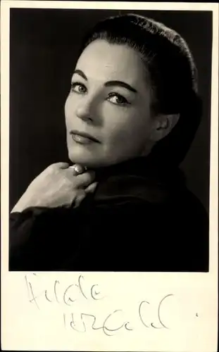 Ak Schauspielerin Hilde Krahl, Portrait, Wallensteins Tod, Autogramm