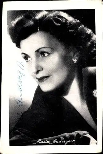 Ak Schauspielerin Maria Andergast, Portrait, Autogramm