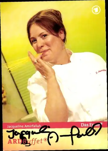Ak Schauspielerin Jacqueline Amirfallah, Portrait, Autogramm, ARD-Buffet
