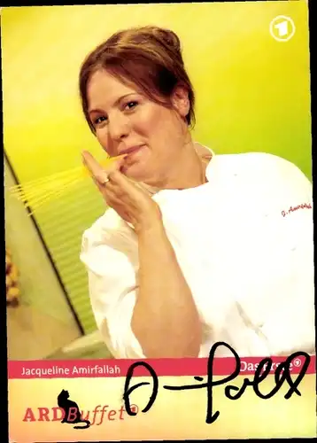 Ak Schauspielerin Jacqueline Amirfallah, Portrait, Autogramm, ARD-Buffet