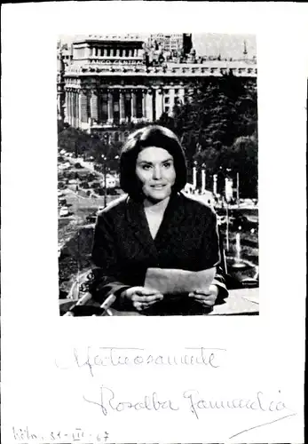 Ak Schauspielerin J. Rosalba Garmendia, Portrait, Autogramm, Span. Fernsehansagerin