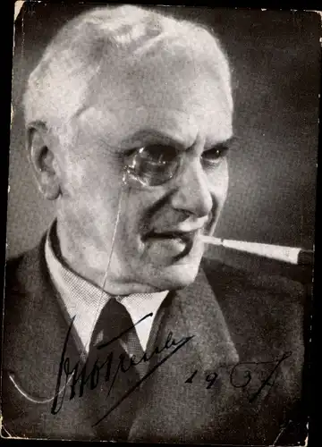 Ak Schauspieler Otto Tressler, Portrait, Autogramm, Zigarette
