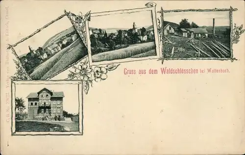 Ak Wattenbach Söhrewald in Hessen, Teilansichten, Gasthaus Waldschlösschen