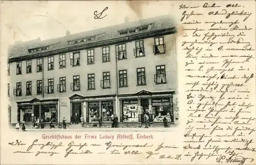 Ak Einbeck in Niedersachsen, Geschäftshaus der Firma Ludwig Abthoff
