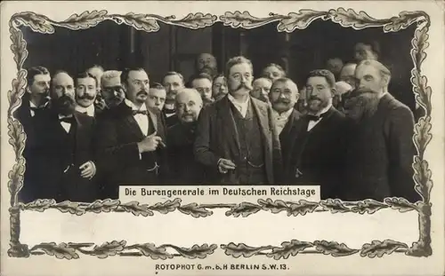 Passepartout Ak Die Burengeneräle im Deutschen Reichstag, Gruppenfoto