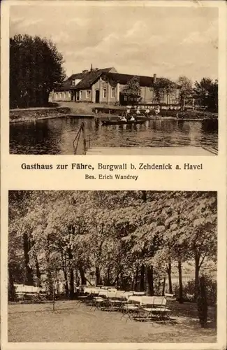 Ak Burgwall Zehdenick Oberhavel, Gasthaus zur Fähre