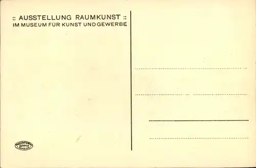 Ak Ausstellung Raumkunst, Museum für Kunst und Gewerbe, Herrenzimmer, Heinrich C. Wolbrandt