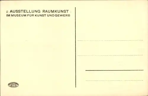 Ak Ausstellung Raumkunst, Museum für Kunst und Gewerbe, Herrenzimmer, Heinrich C. Wolbrandt