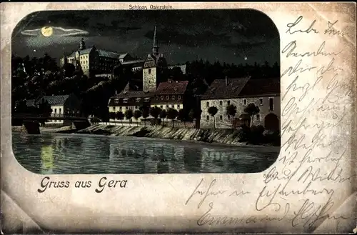 Litho Untermhaus Gera in Thüringen, Schloss Osterstein