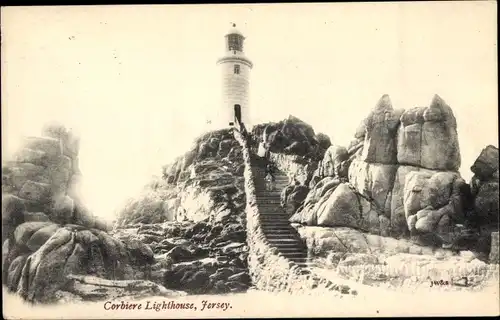 Ak St. Brélade Kanalinsel Jersey, La Corbière Lighthouse