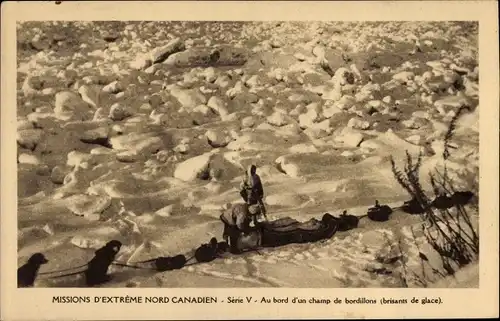 Ak Kanada, Missions d'Extreme Nord Canadien, champ de bordillons, Hundeschlitten, Missionare