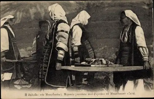 Ak Zelova Mazedonien, Frauen, die das Kostüm Mazedoniens bedeuten