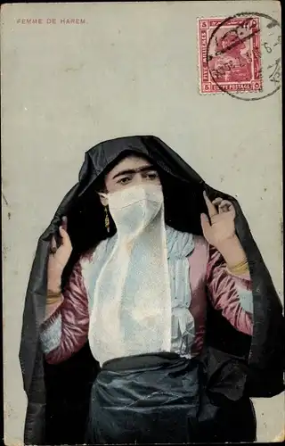 Ak Verschleierte Frau, Maghreb, Araberin, Porträt
