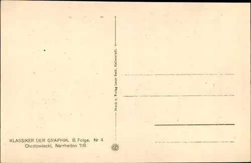 Künstler Ak Chodowiecki, Klassiker der Graphik, Narrheiten 7/8