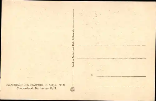 Künstler Ak Chodowiecki, Klassiker der Graphik, Narrheiten 11/12