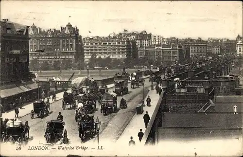 Ak London City England, Waterloo Bridge