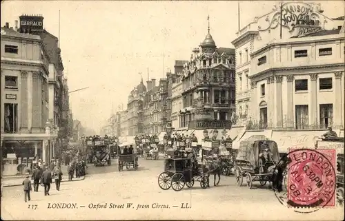 Ak London City England, Oxford Street vom Circus
