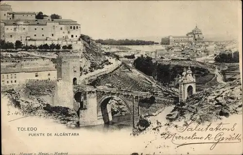 Ak Toledo Kastilien La Mancha Spanien, Puente de Alcántara