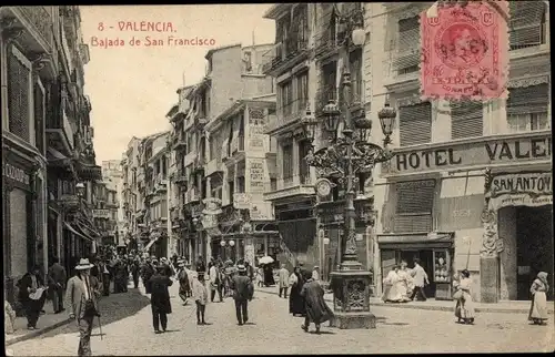 Ak Valencia Stadt Spanien, Bajada de San Francisco, Hotel