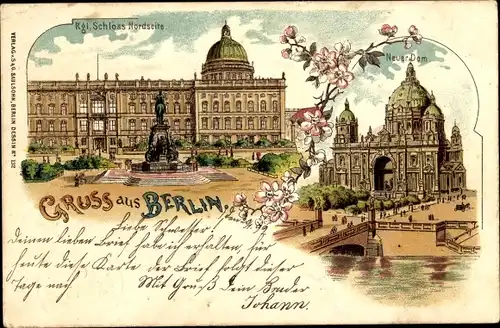 Litho Berlin Mitte, Königliches Schloss, Neuer Dom
