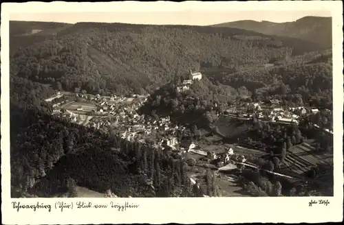 Ak Schwarzburg Thüringer Wald, Panorama vom Trippstein aus