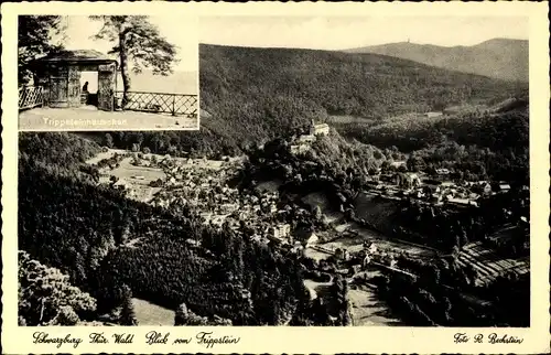 Ak Schwarzburg Thüringer Wald, Panorama, Trippsteinhäuschen