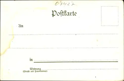 Litho Schwarzburg Thüringer Wald, Blick von der Hirschwiese, Hirsche