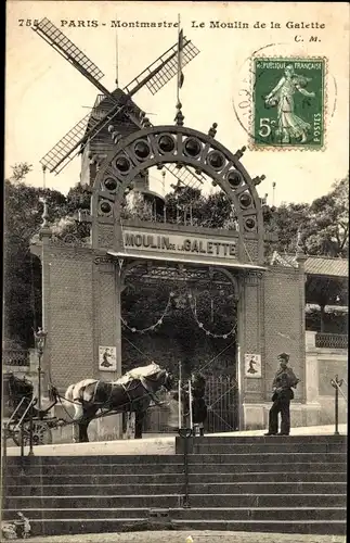 Ak Paris XVIII Montmartre, Moulin de la Galette