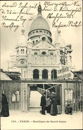 Ak Montmartre Paris, Sacre Coeur, Aussenansicht der Basilika