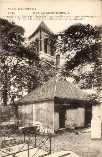 Ak Paris XVIII. Montmartre, Rue du Mont Cenis, Calvaire-Friedhof