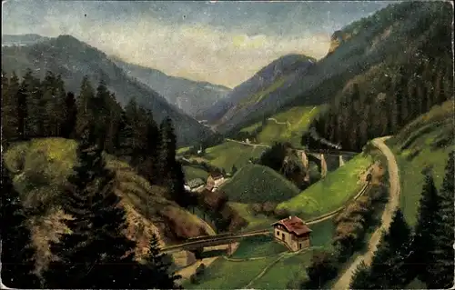 Künstler Ak Hoffmann, H., Breitnau im Schwarzwald, Höllental bei der Ravennaschlucht