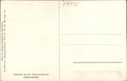 Künstler Ak Hoffmann, H., Breitnau im Schwarzwald, Höllental bei der Ravennaschlucht