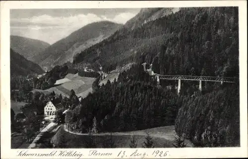 Ak Breitnau im Schwarzwald, Höllental, Höllsteig, Hofgut Sternen, Ravenna-Viadukt